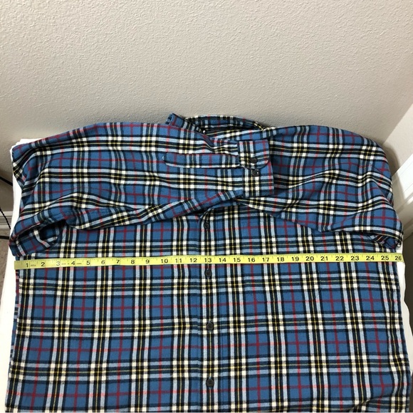 L.L. Bean Soft Cotton brushed Blue Yellow Red Plaid Button Down Shirt L Regular - Picture 13 of 13